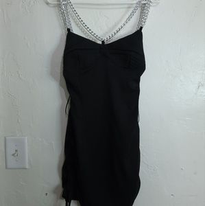 Fashion Nova Black Chained Up Mini Dress